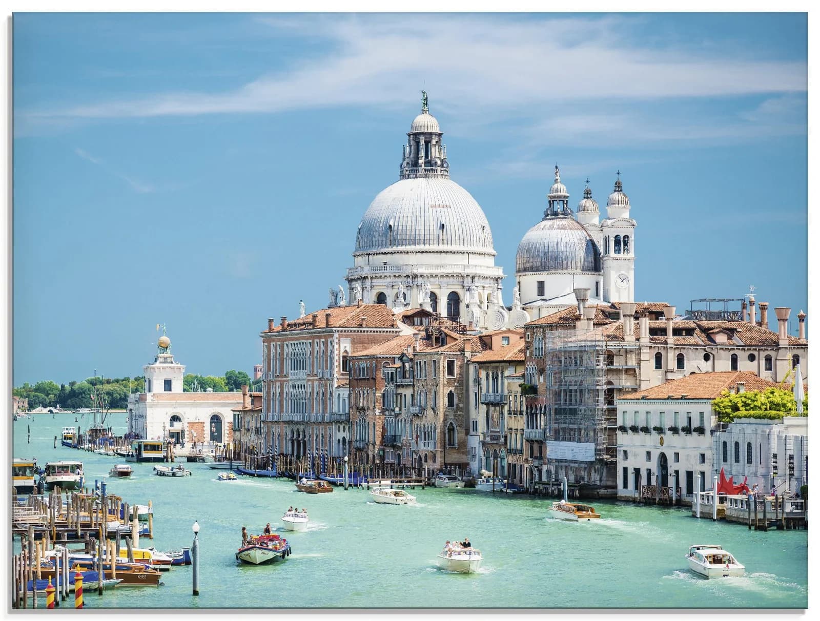 ARTLAND Glasbild Venedig Blau 60x45 cm