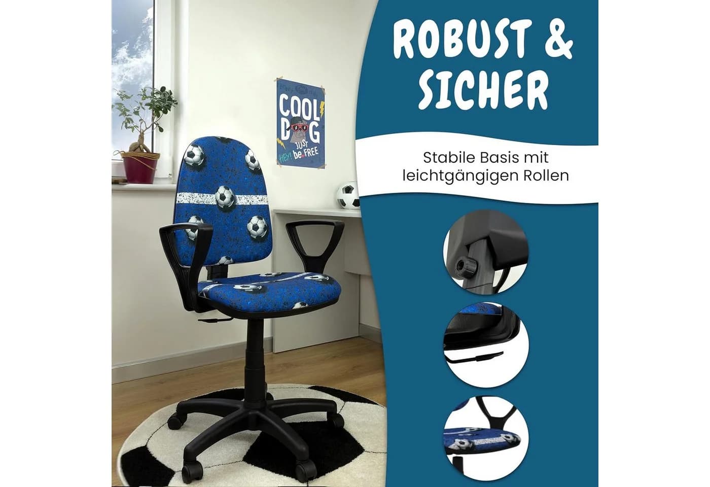 Best for Kids Kinderschreibtischstuhl Ergonomisch Verstellbar Bunt - Bild 5