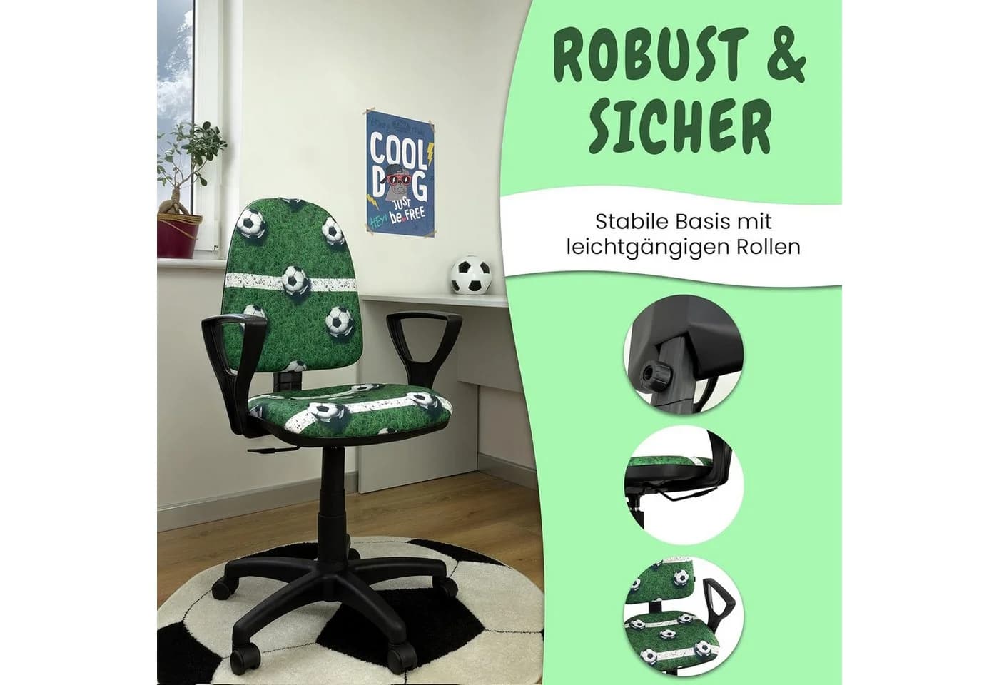 Best for Kids Kinderschreibtischstuhl Grün Ergonomisch Verstellbar - Bild 5