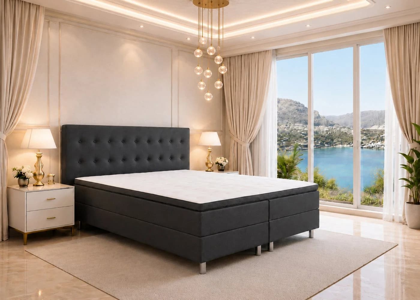 Best for You Boxspringbett NEO mit Topper grau - Bild 2