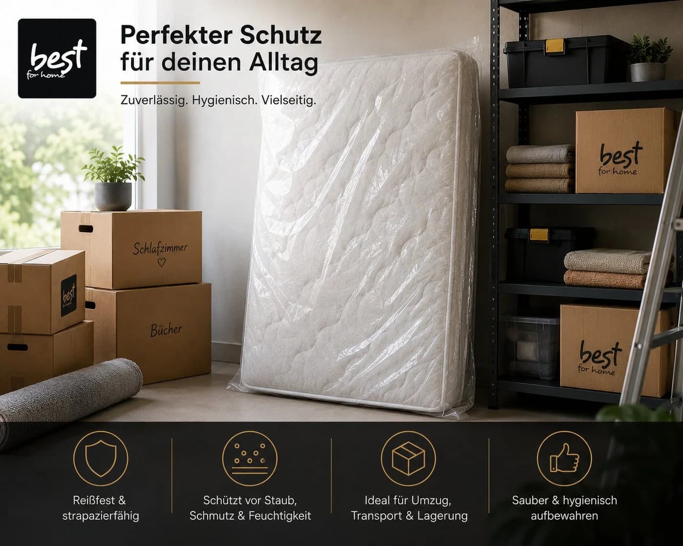Best for Home Matratzenschoner Schutzhülle geruchsneutral reißfest - Bild 3