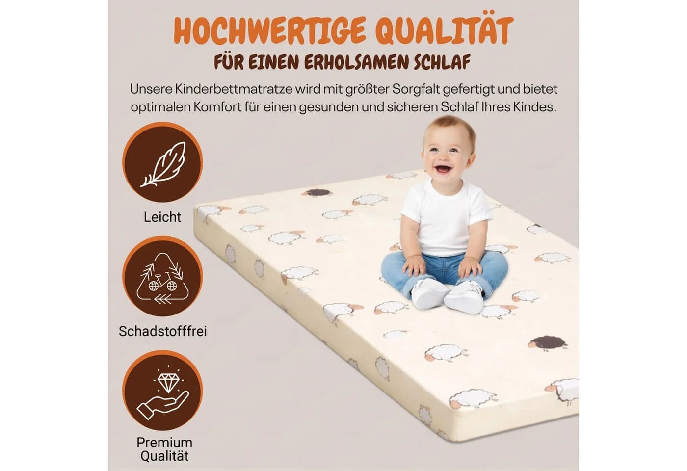 Best for Kids Kindermatratze 70x140 cm Faltbar Allergikergeeignet