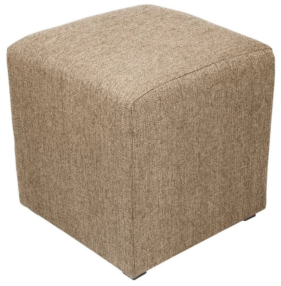 Best for Home Cube Pouf Samt Hocker Beige/Braun - Bild 2