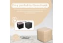 Best for Home Cube Pouf Samt Hocker Beige/Braun Bild 5