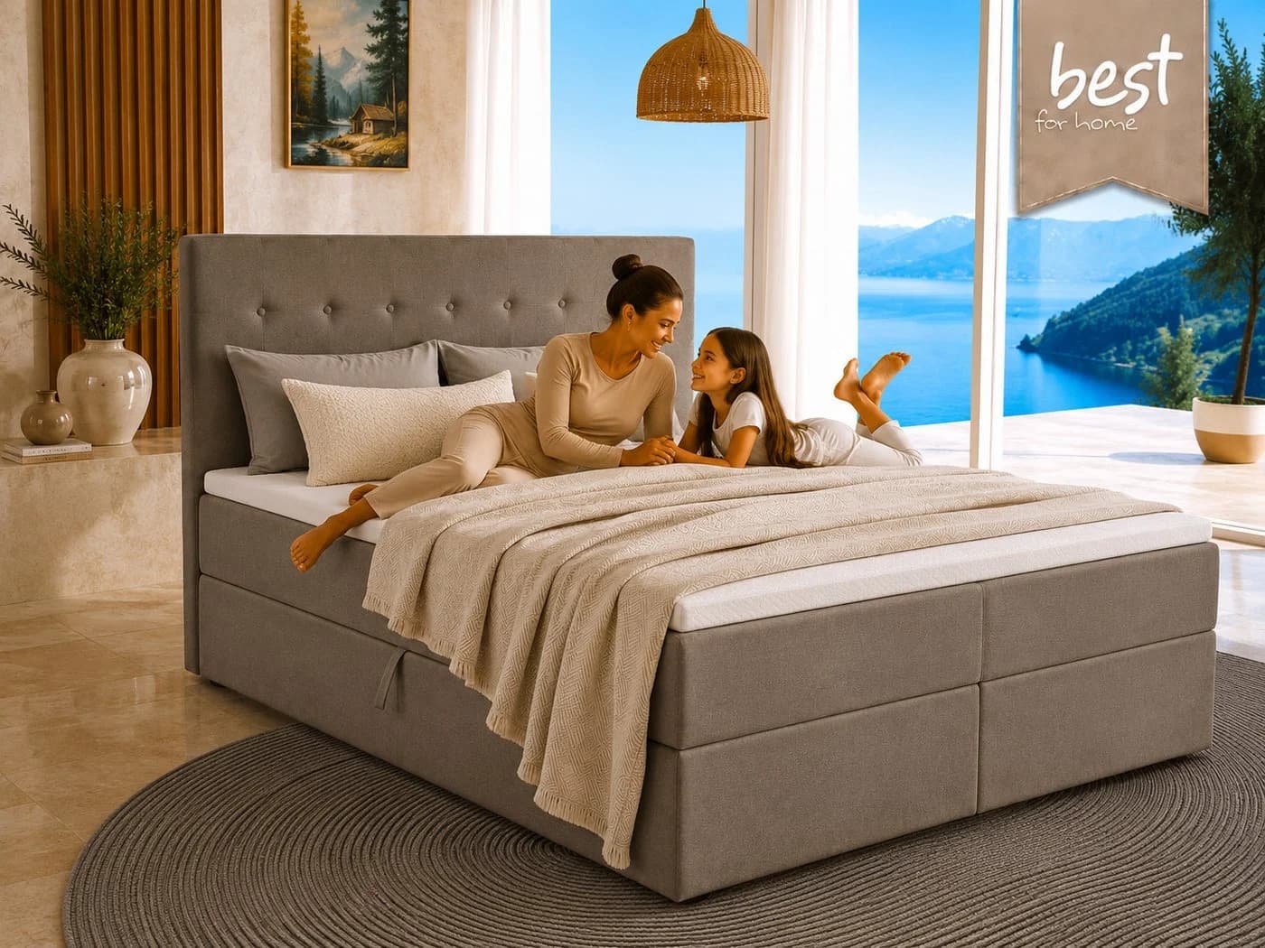 Best for Home Boxspringbett mit 7-Zonen-Matratzen, Topper & Schubladen - Bild 3