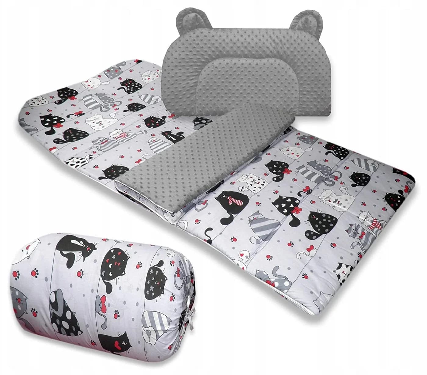 Best for Kids Kinderschlafsack Set Wendbar mit Kissen & Tasche Rosa