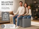 Best for Home Sitzhocker Grau Kunstleder 40x40x40 cm Bild 1