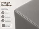 Best for Home Sitzhocker Grau Kunstleder 40x40x40 cm Bild 4