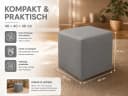 Best for Home Sitzhocker Grau Kunstleder 40x40x40 cm Bild 5