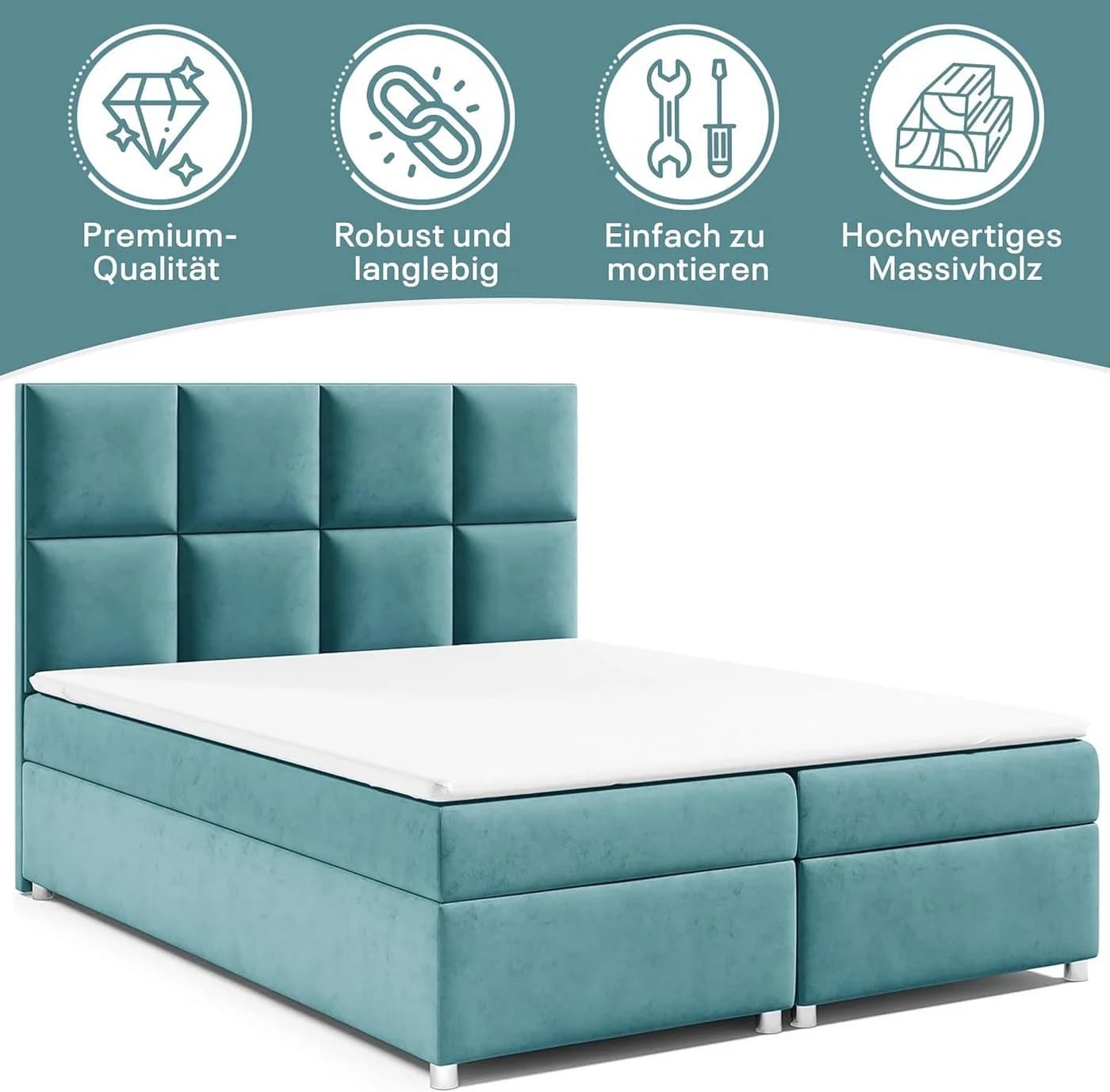 Best for Home Boxspringbett Trinity K2 mit Bettkasten und Topper - Bild 3