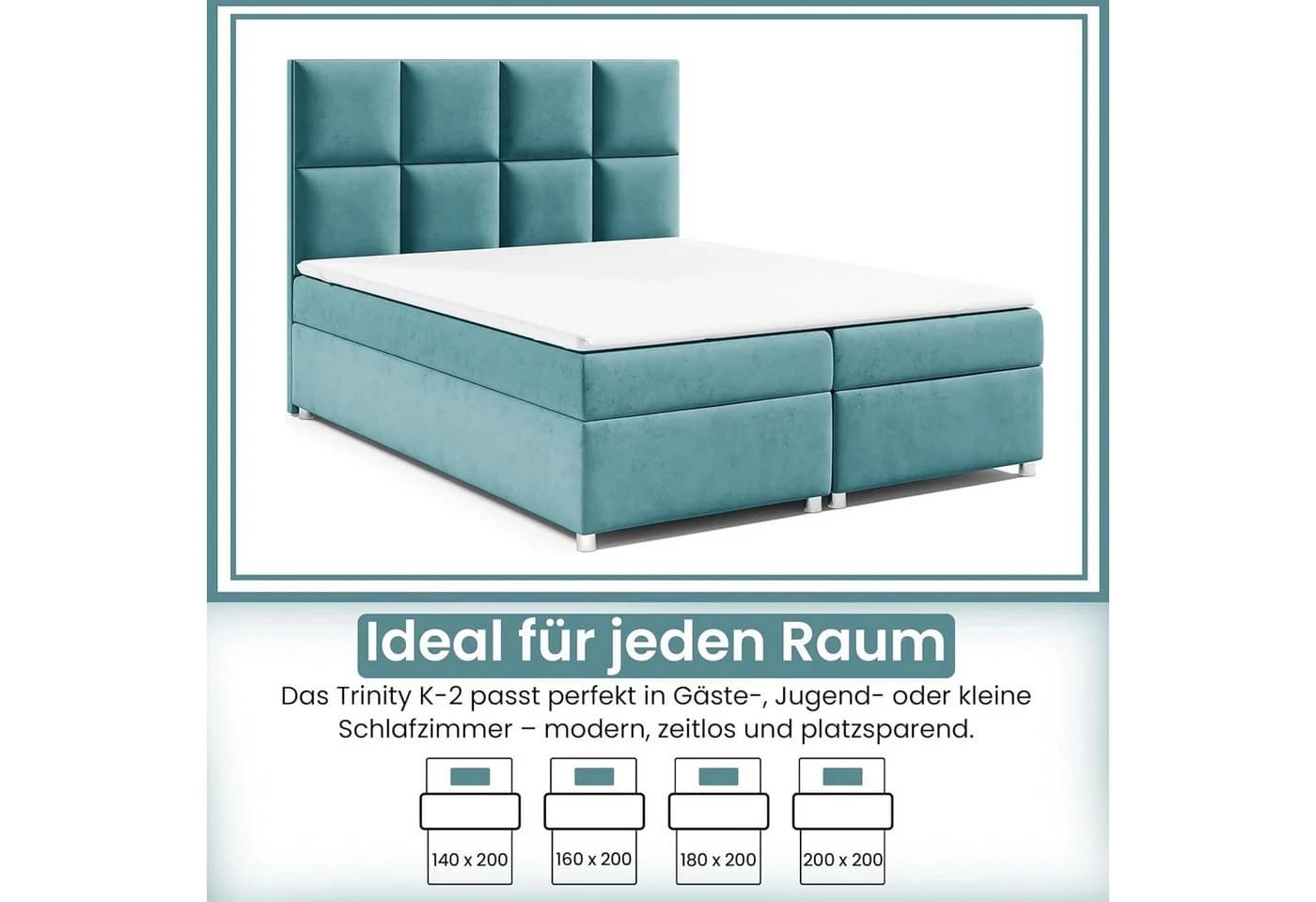 Best for Home Boxspringbett Trinity K2 mit Bettkasten und Topper - Bild 4