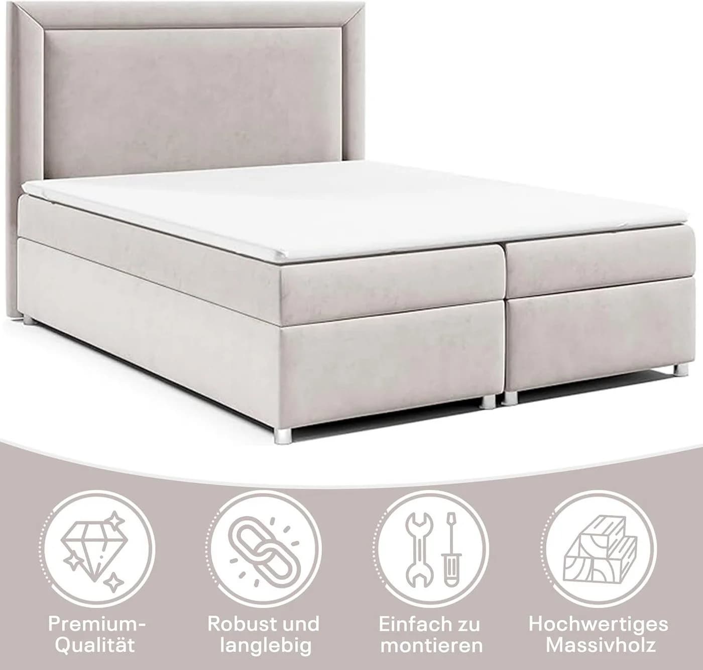 Best for Home Boxspringbett Trinity K-3 mit Bettkasten & Topper - Bild 3