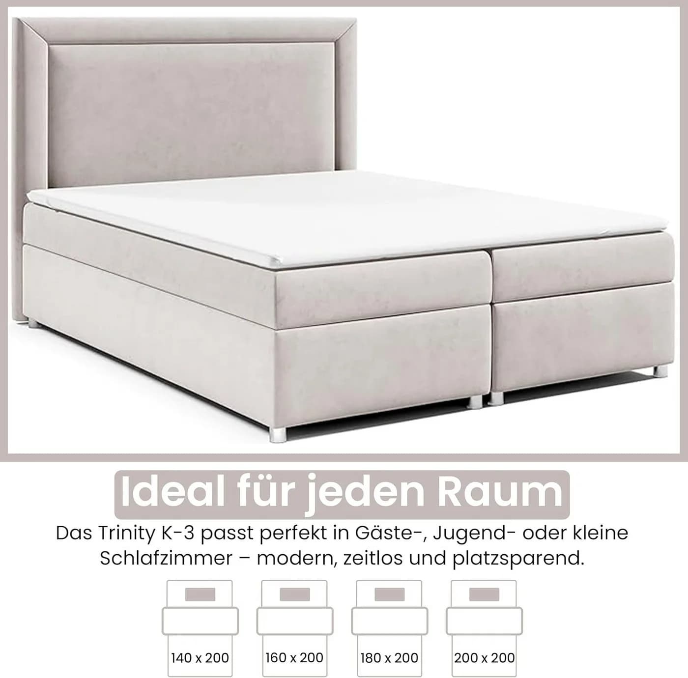 Best for Home Boxspringbett Trinity K-3 mit Bettkasten & Topper - Bild 4