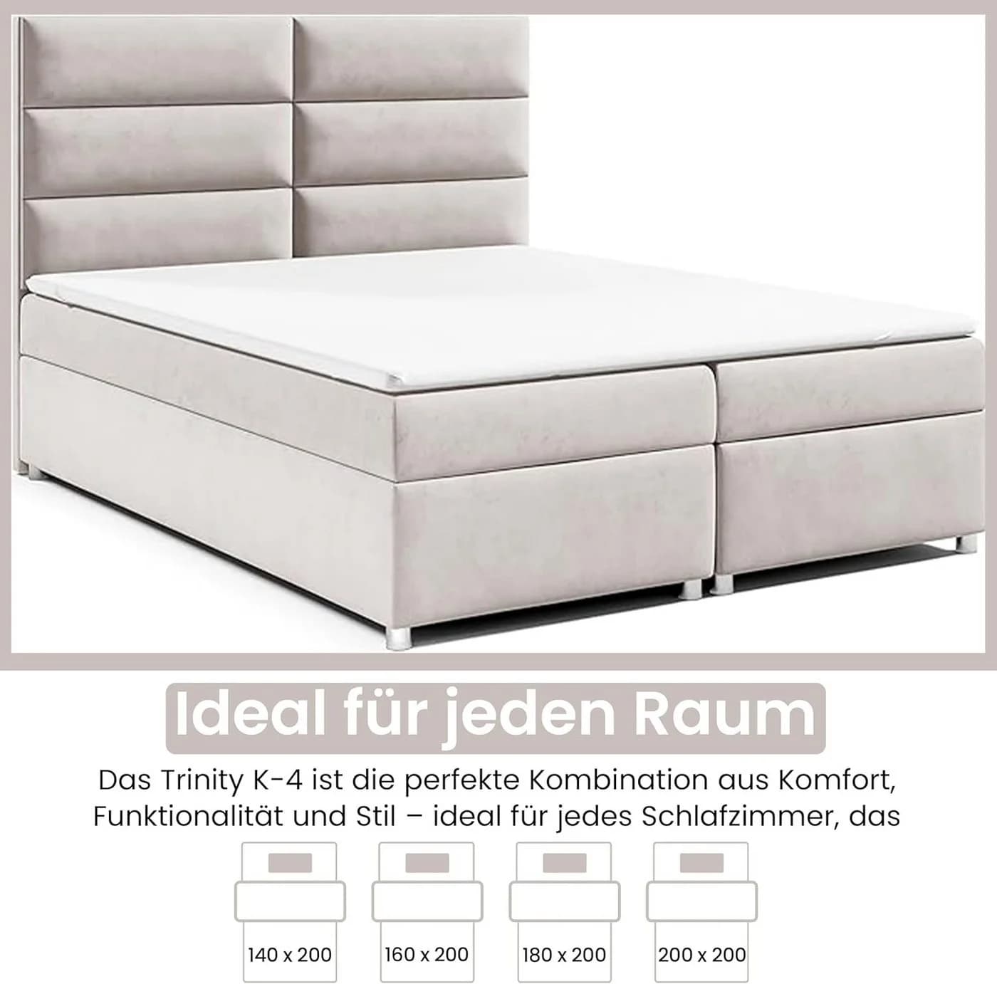Best for Home Boxspringbett Trinity K4 mit Bettkasten & Topper H3 - Bild 4
