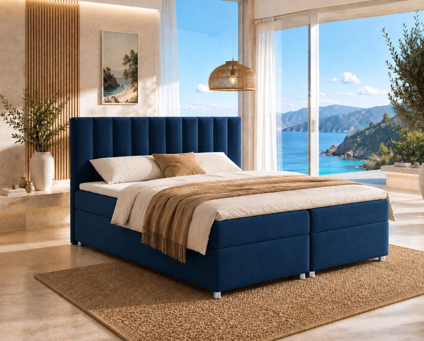 Best for Home Boxspringbett Trinity K-10 mit Bettkasten und Topper Blau - Bild 2