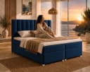 Best for Home Boxspringbett Trinity K-10 mit Bettkasten und Topper Blau Bild 3
