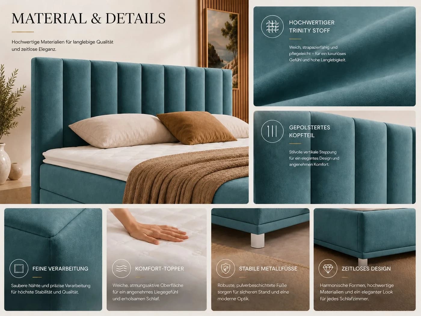 Best for Home Boxspringbett Trinity K-10 mit Bettkasten & Topper - Bild 4