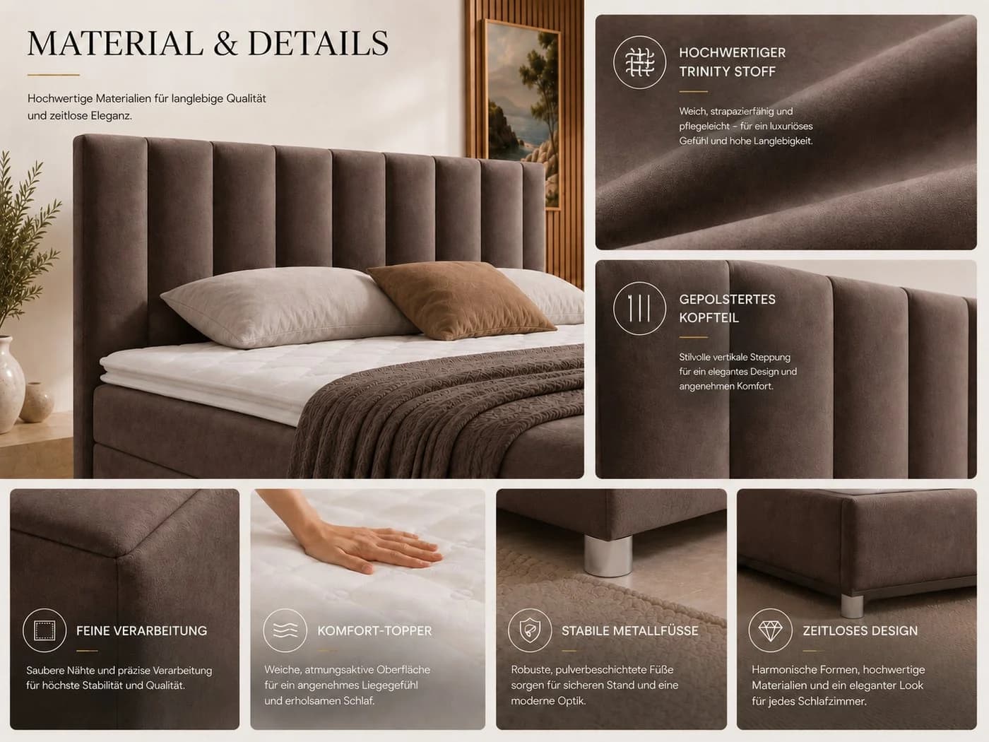 Best for Home Boxspringbett Trinity K-10 mit Bettkasten und Topper - Bild 4