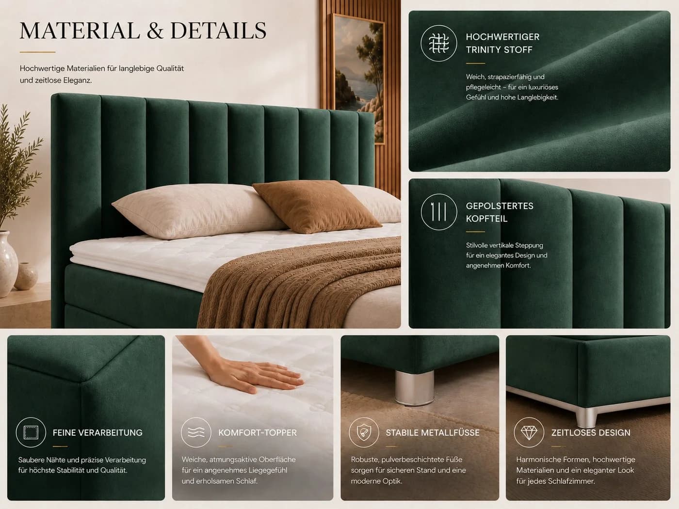 Best for Home Boxspringbett Trinity K-10 mit Stauraum & Topper - Bild 4