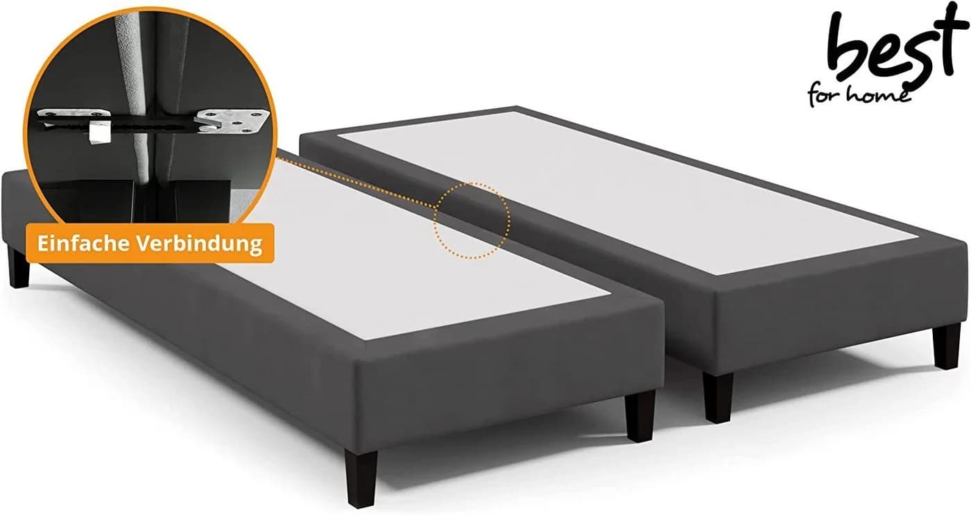 Elegantes Boxspringbett aus Holz und Stoff - Bild 4
