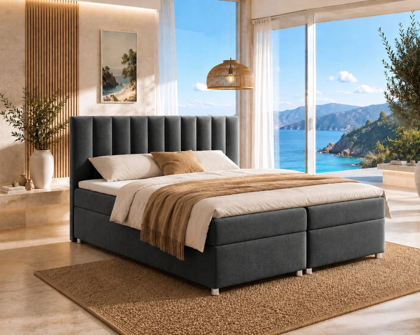 Best for Home Boxspringbett Trinity K-10 mit Bettkästen grau - Bild 2