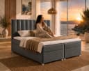 Best for Home Boxspringbett Trinity K-10 mit Bettkästen grau Bild 3