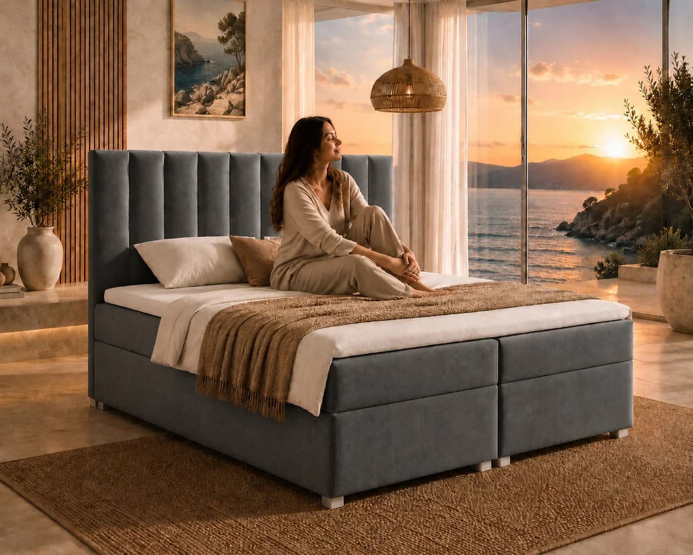 Best for Home Boxspringbett Trinity K-10 mit Bettkästen grau - Bild 3