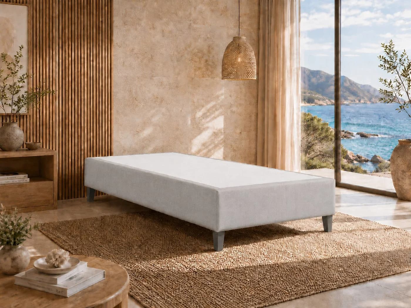 Best for Home Boxspringbett Trinity Grau Massivholz Einzelbett - Bild 2