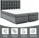 Best for Home Boxspringbett Trinity K-9 mit Bettkasten und Topper Grau Bild 3