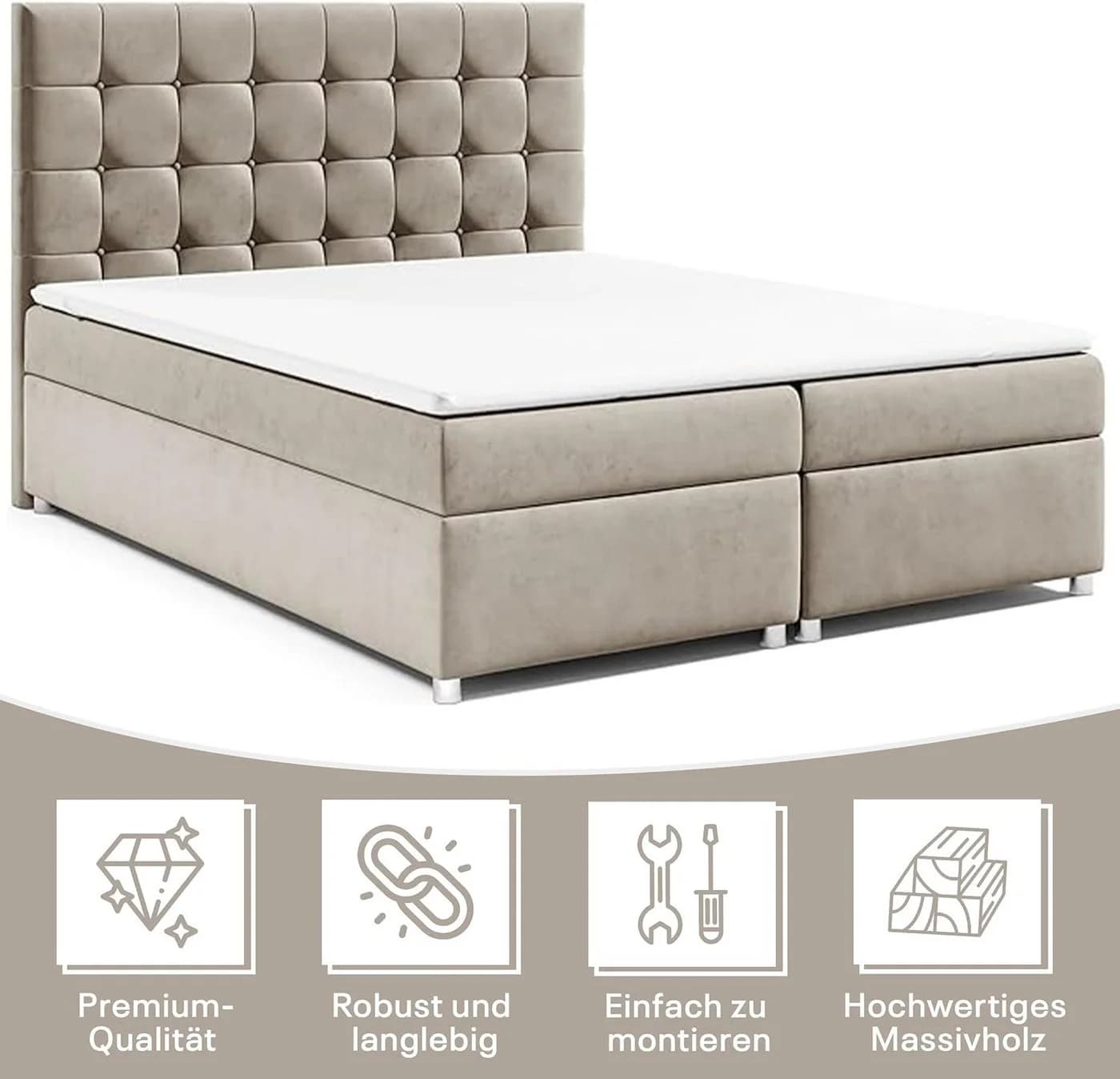 Best for Home Boxspringbett Trinity K-9 mit Bettkasten und Topper - Bild 3