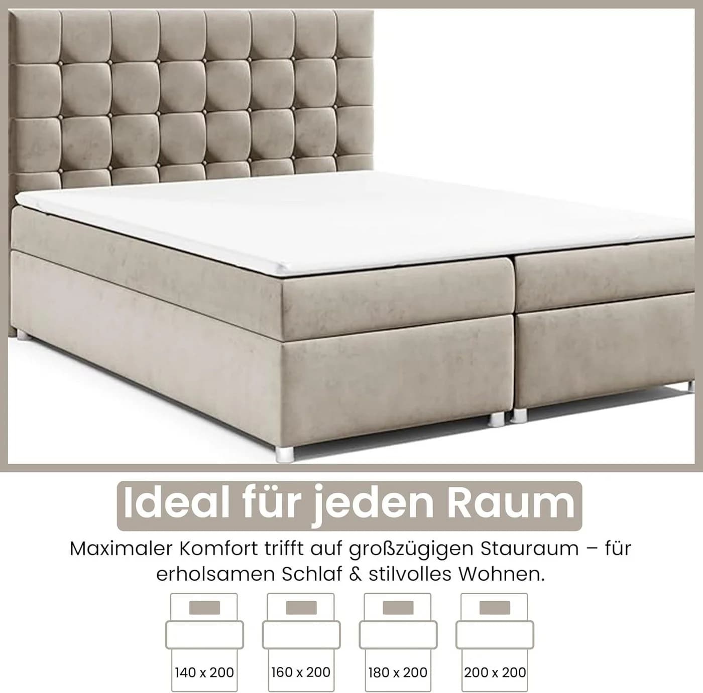Best for Home Boxspringbett Trinity K-9 mit Bettkasten und Topper - Bild 4