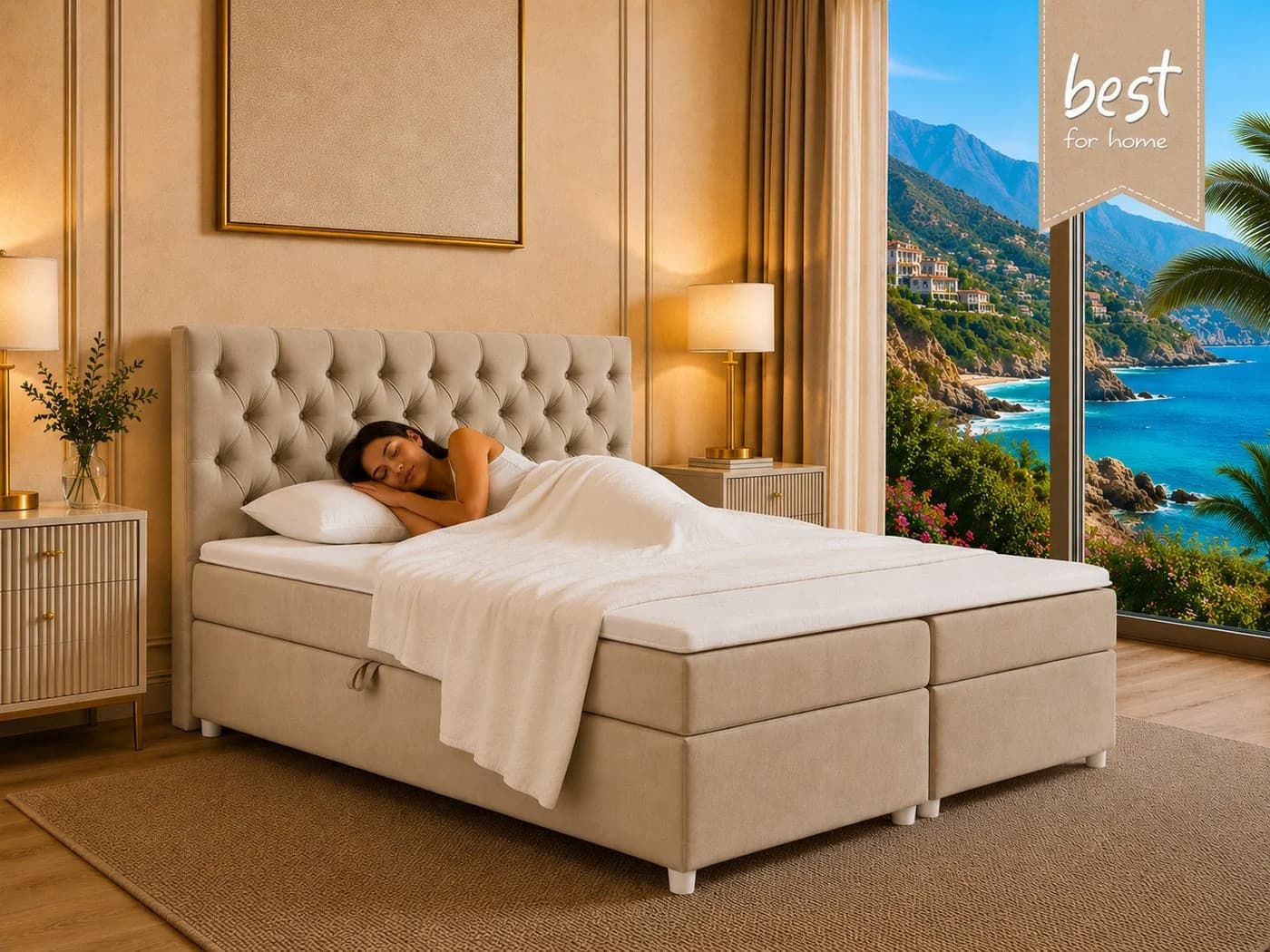 Best for Home Boxspringbett Trinity K-14 7-Zonen Bonell Federkern