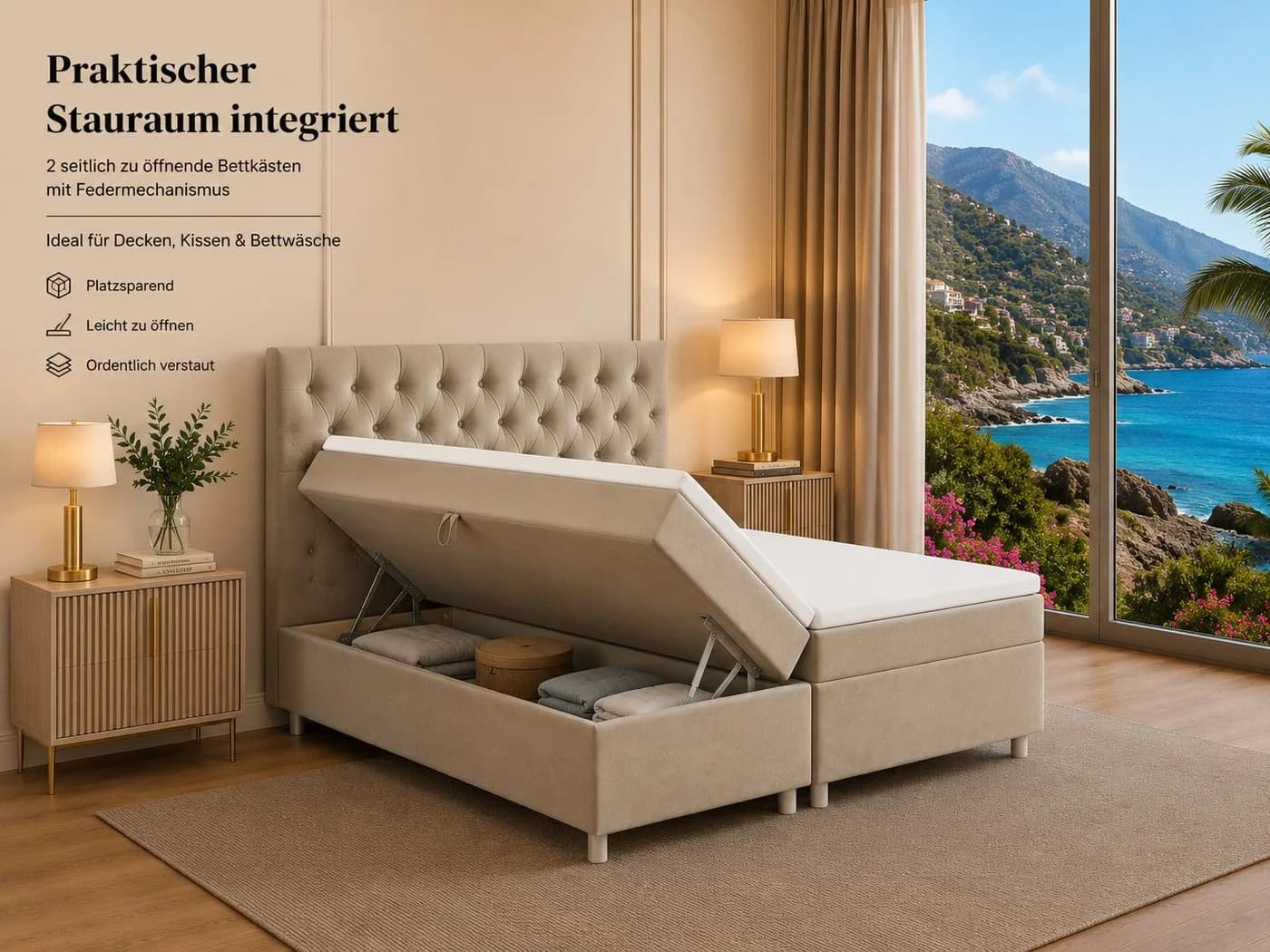Best for Home Boxspringbett Trinity K-14 7-Zonen Bonell Federkern - Bild 5