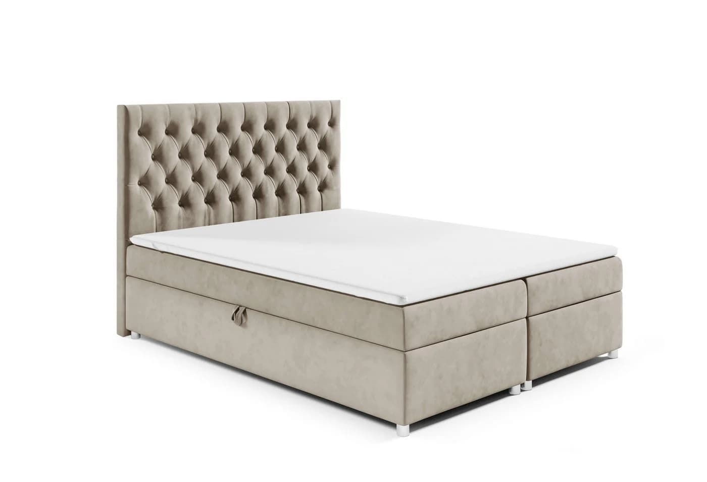 Best for Home Boxspringbett Trinity K14 mit Bettkasten Beige Samt - Bild 2
