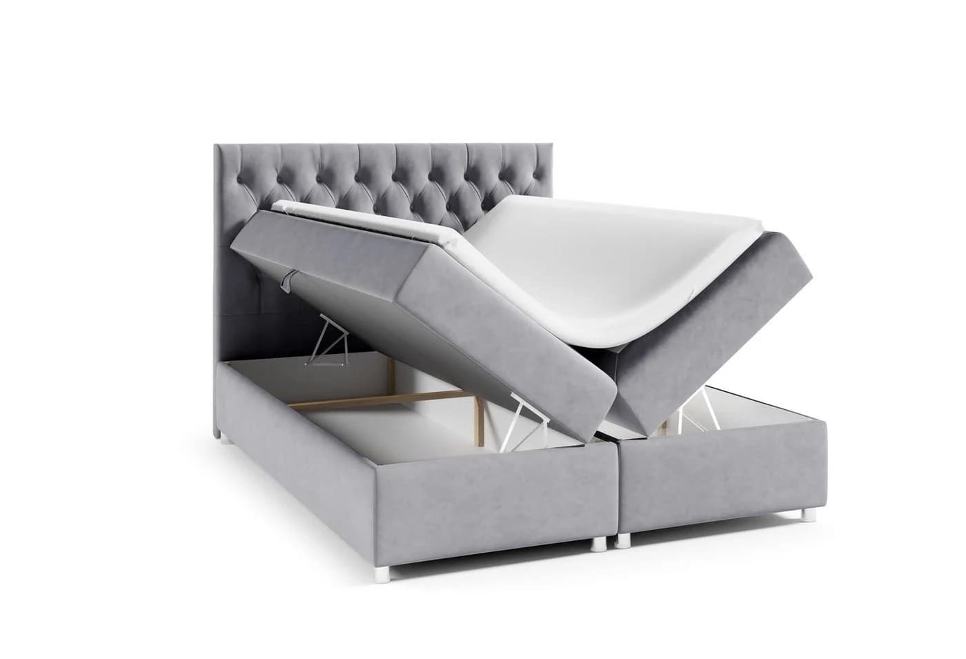 Best for Home Boxspringbett Trinity K14 mit Bettkasten Beige Samt - Bild 4