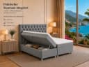 Best for Home Boxspringbett mit Bettkasten Grau Polsterbett Bild 5