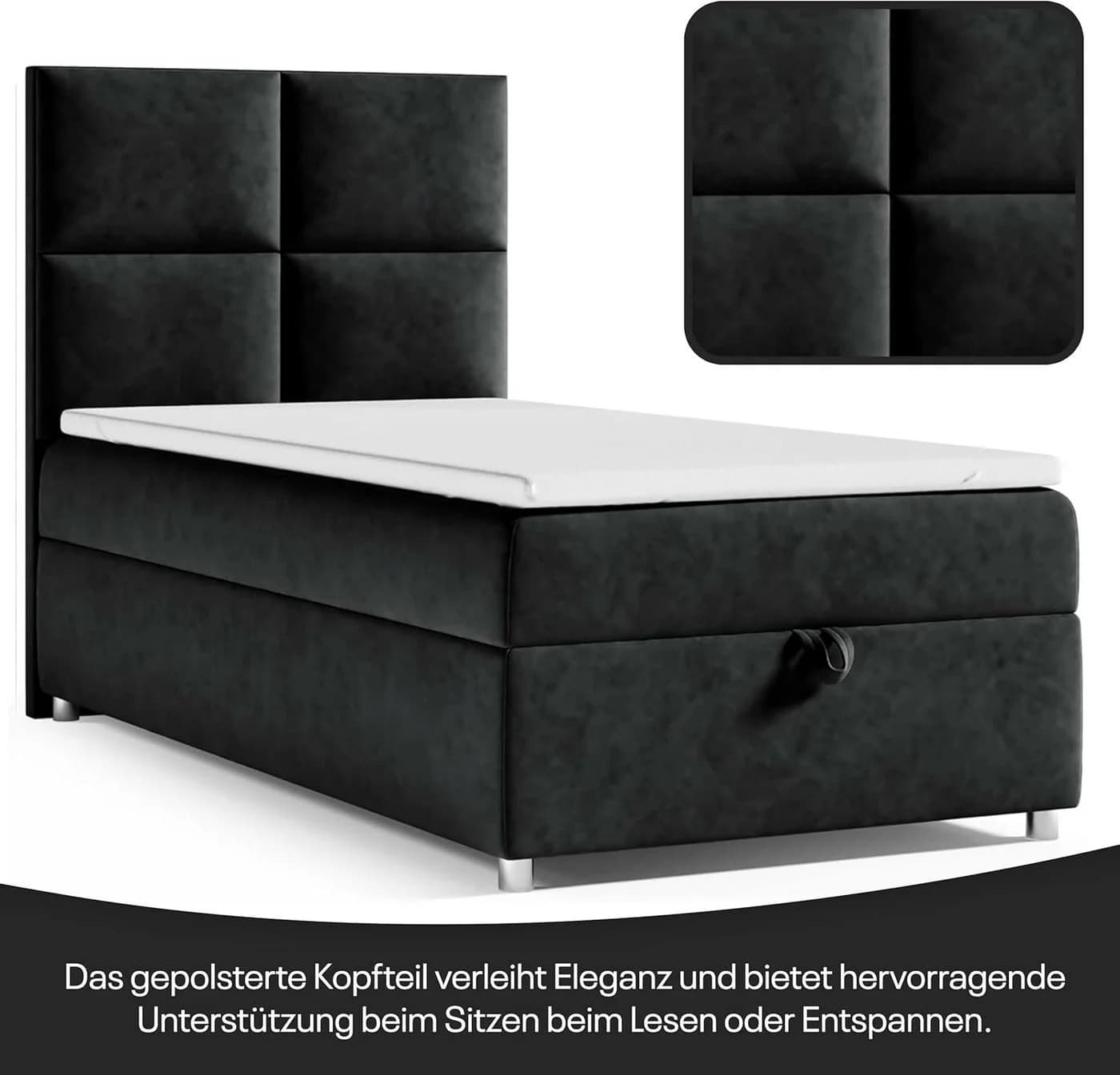 Best for Home Boxspringbett K2 mit Bettkasten und Bonellmatratze H3 - Bild 3