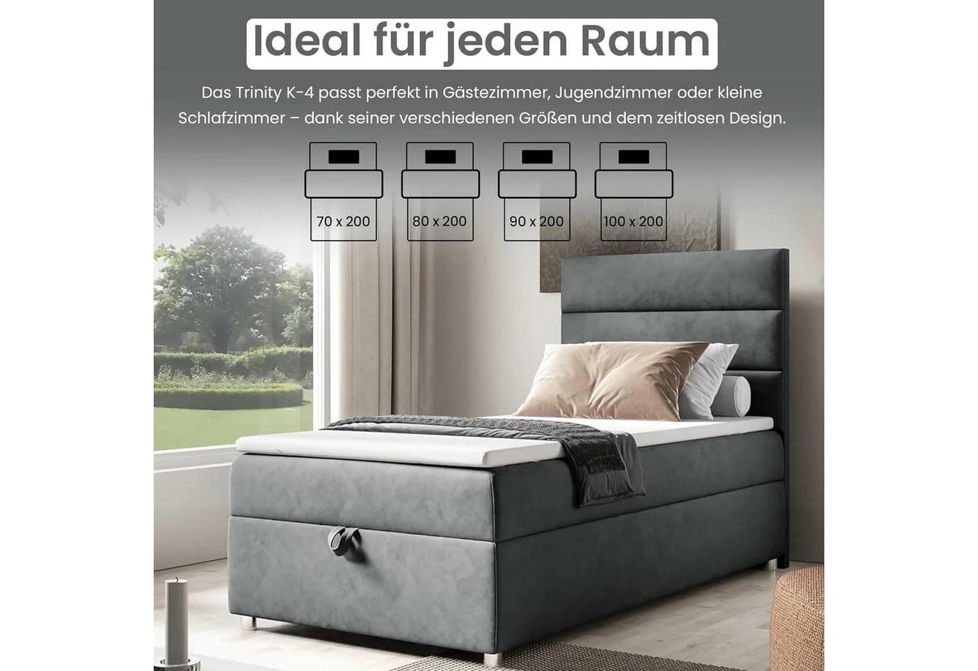Best for Home Boxspringbett Trinity K-4 mit Bettkasten und Topper - Bild 4