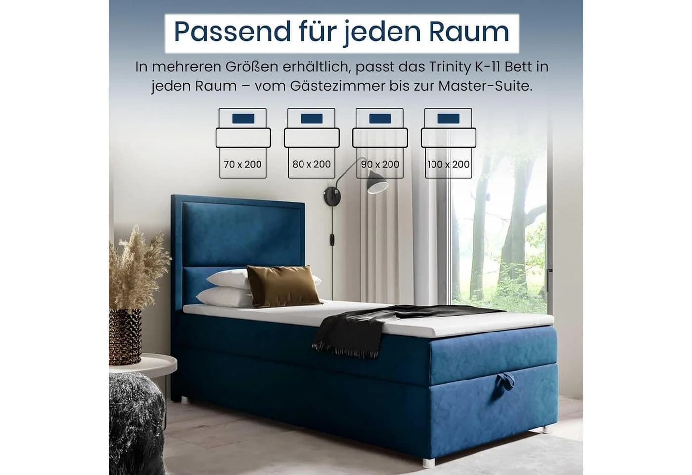 Best for Home Boxspringbett K-11 SINGLE mit Bettkasten und Bonellfederkern - Bild 4