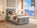 Best for Home Boxspringbett K-11 SINGLE mit Bettkasten grau Bild 1