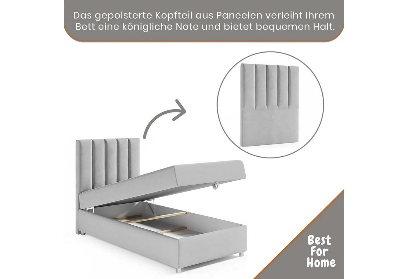 Boxspringbett aus Massivholz mit Bonellfederkern - Bild 5
