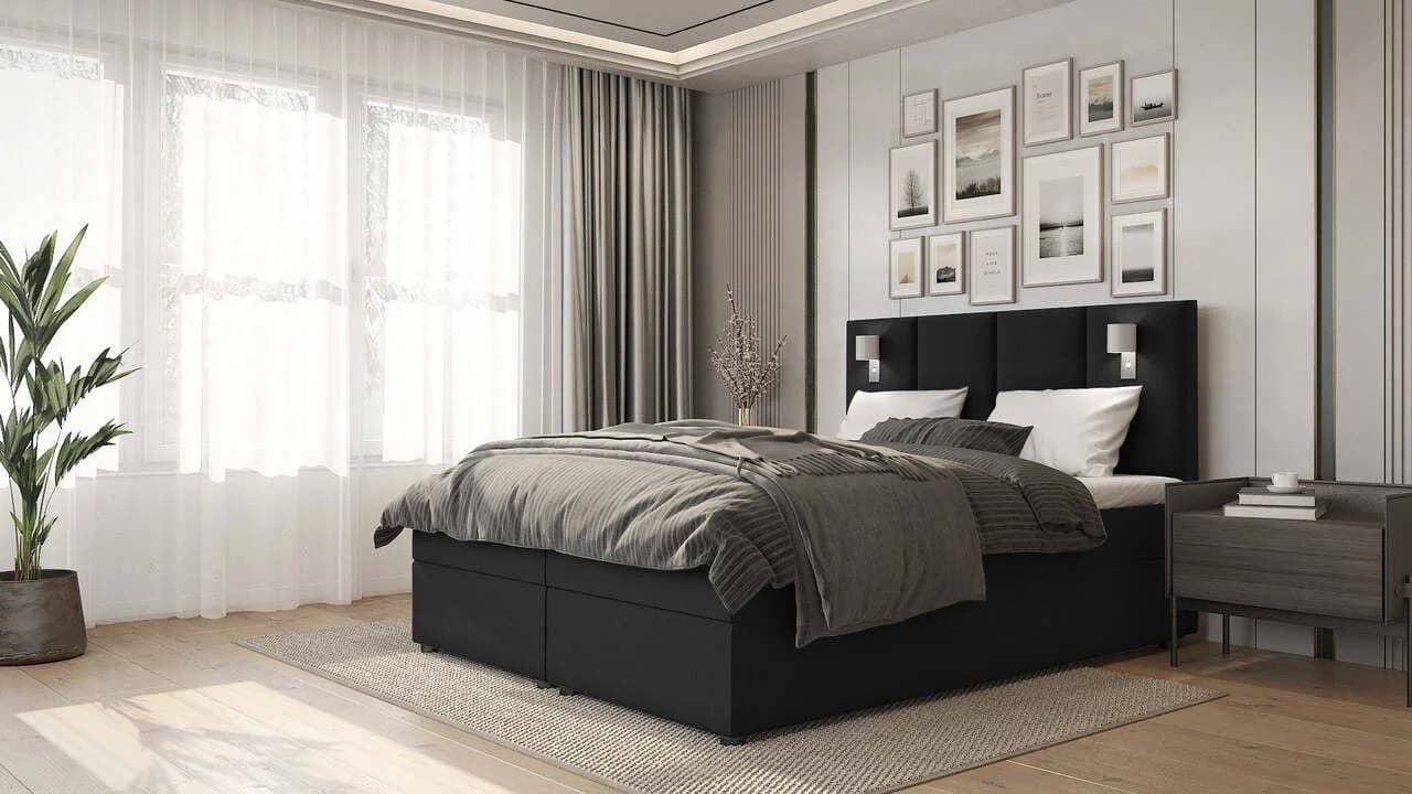 Best for Home Boxspringbett mit Stauraum & Topper Schwarz - Bild 2