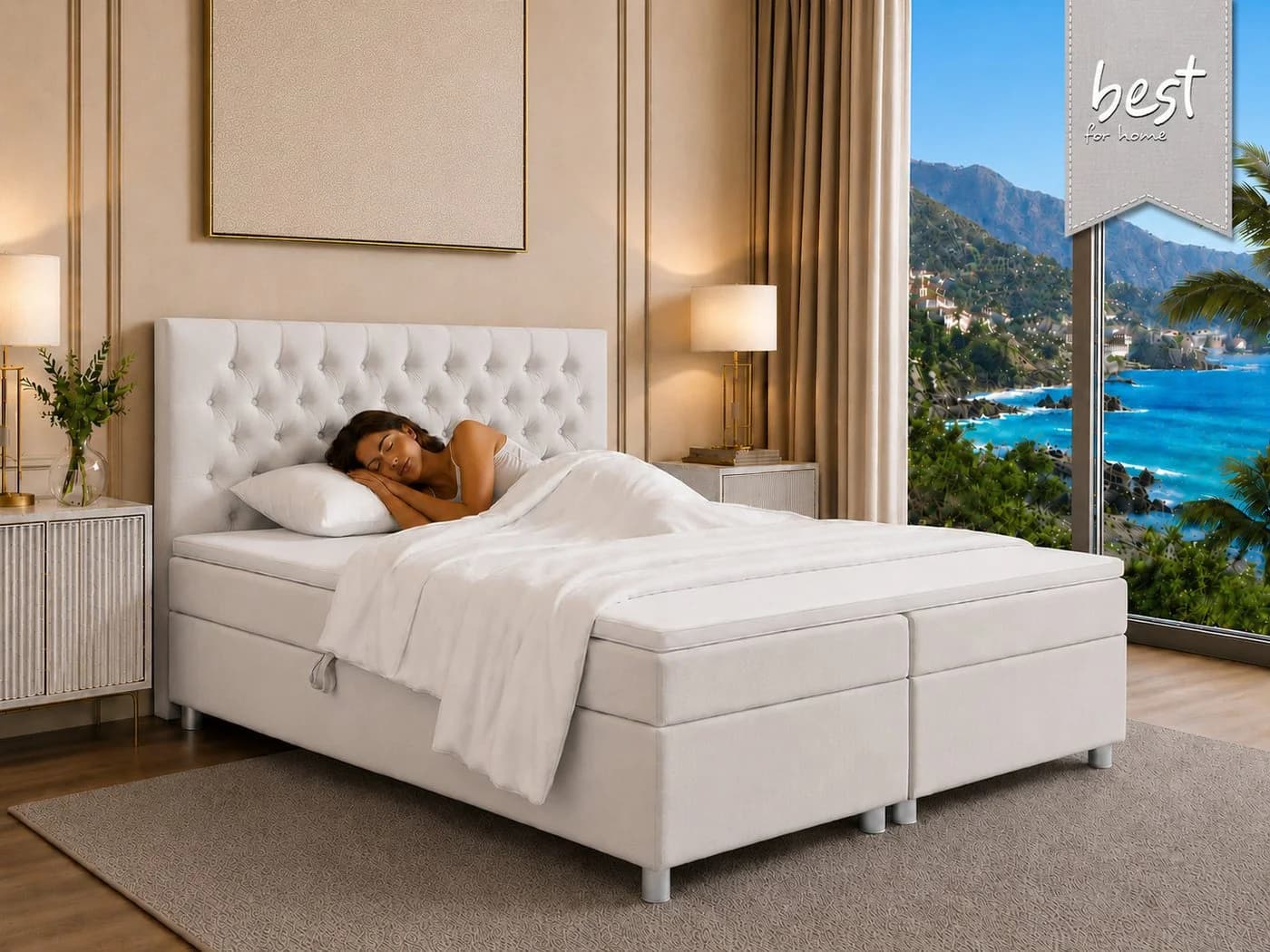 Best for Home Boxspringbett Trinity K-14 mit Stauraum und Topper