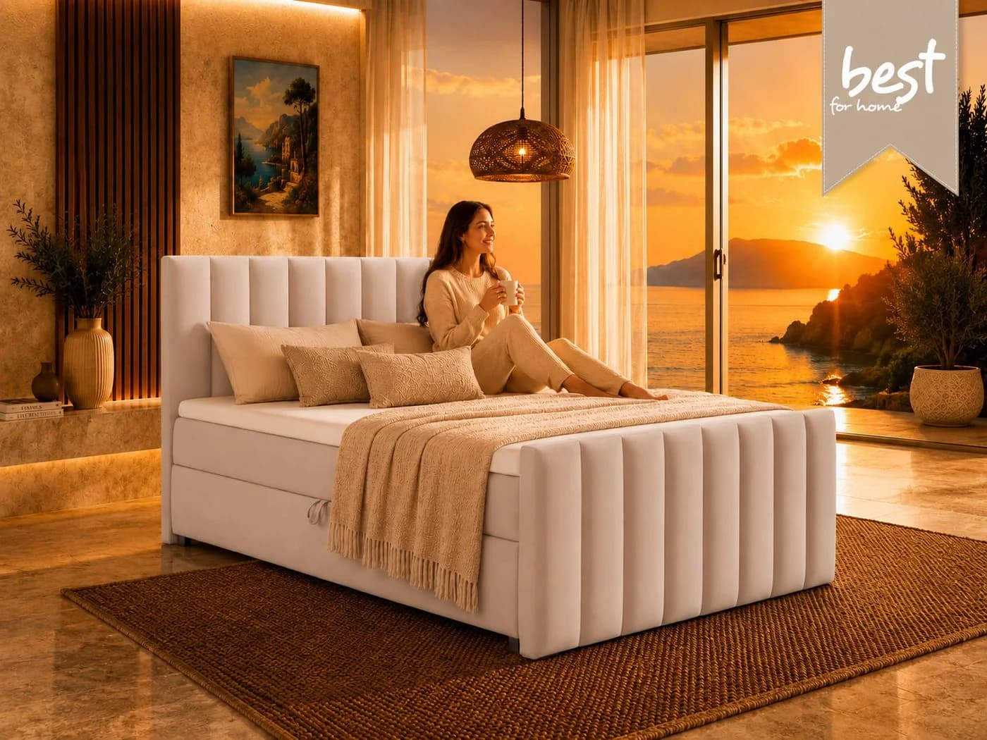 Best for Home Boxspringbett Trinity K10 mit Stauraum, Bonellmatratze & Topper - Bild 3