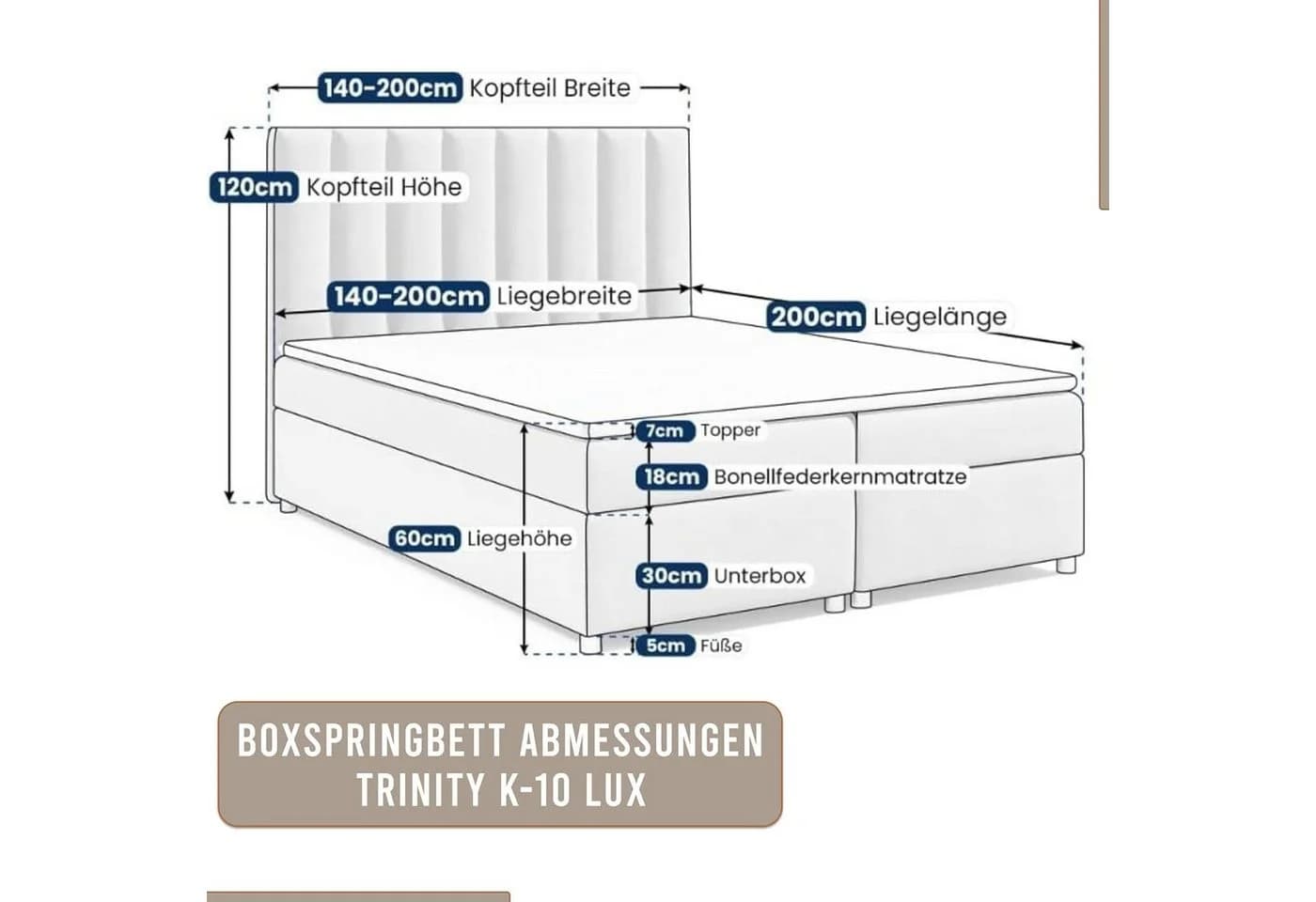 Best for Home Boxspringbett Trinity K10 mit Stauraum und Topper