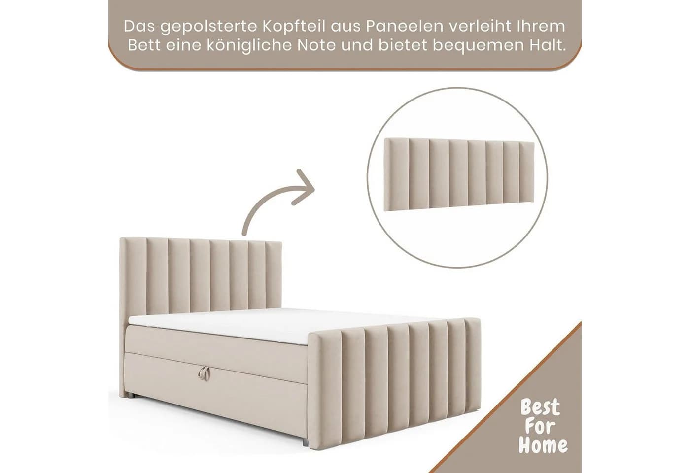 Best for Home Boxspringbett Trinity K10 mit Stauraum und Topper - Bild 5