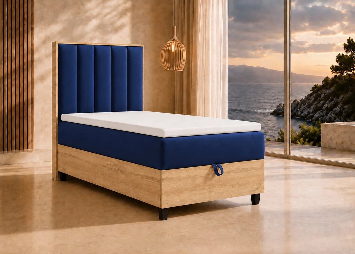 Best for Home Boxspringbett Trinity K-10 mit Bettkasten & Topper Blau - Bild 2