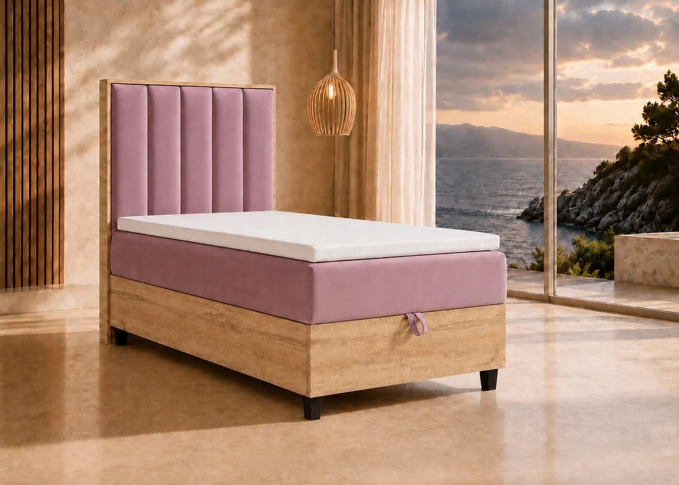 Best for Home Boxspringbett Trinity K-10 mit Bettkasten & Topper Rosa - Bild 2