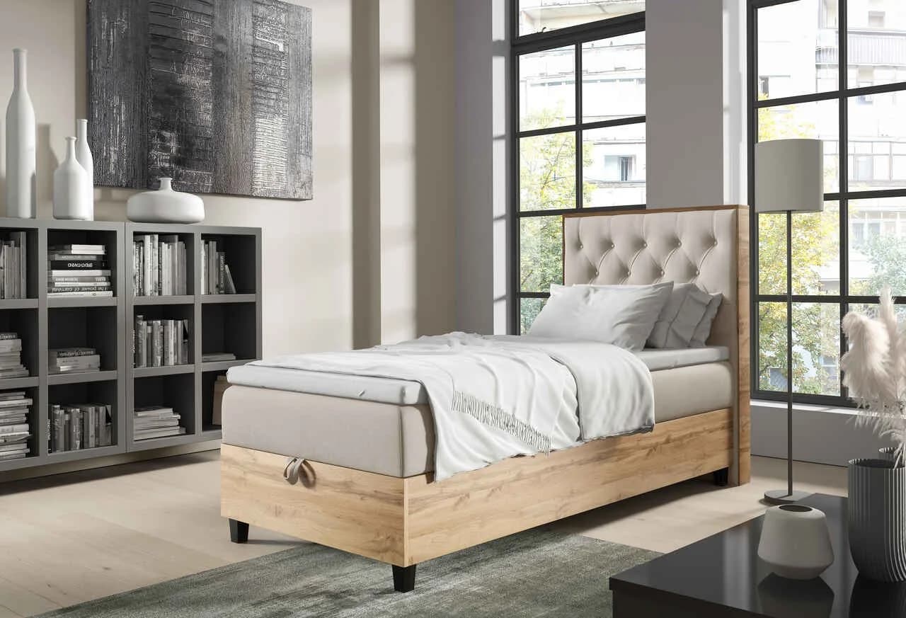 Best for Home Boxspringbett Trinity K-14 Single mit Bettkasten & Topper H3 Beige - Bild 1