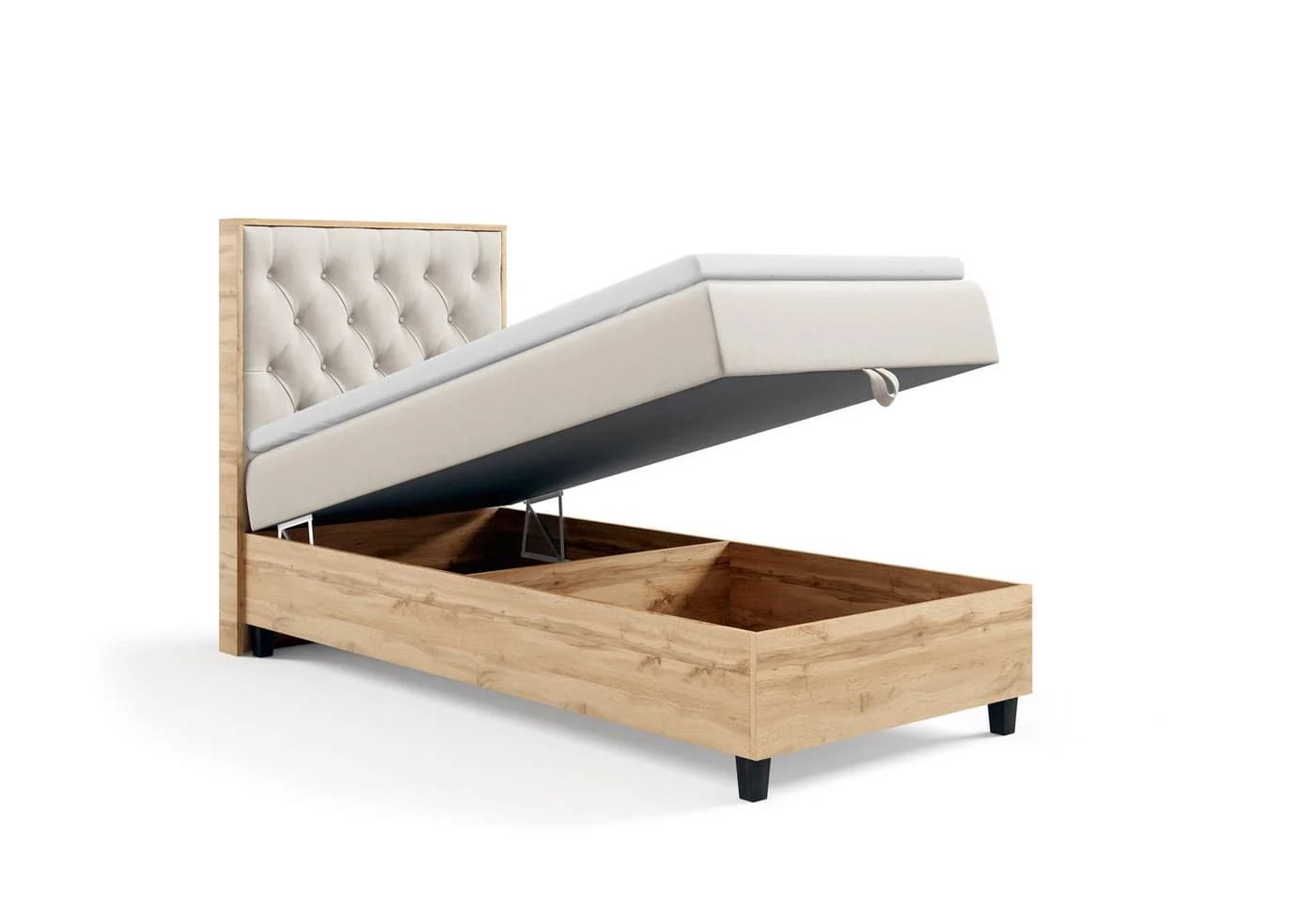 Best for Home Boxspringbett Trinity K-14 Single mit Bettkasten & Topper H3 Beige - Bild 3